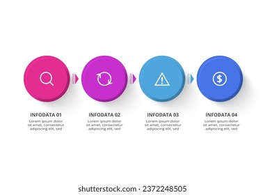 Timeline with 4 elements, infographic template for web, business, presentations, vector illustration