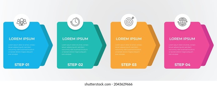 Timeline 4 step infographic template