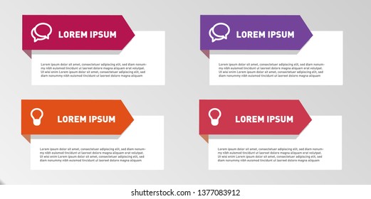 Timeline with 4 steps, labels. Vector infographic element. 