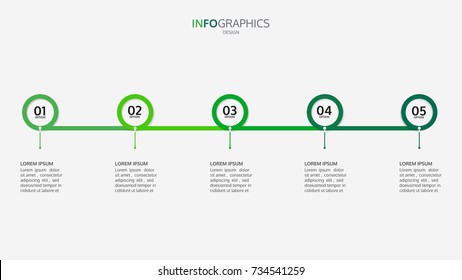Timeline with 5 options.Vector linear infographic element.Vector eps10 illustration.