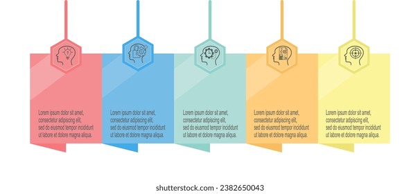 Timeline with 5 steps, label and marketing icons.Business infographics template.You can used for process diagram, presentations, workflow layout, banner, flow chart.