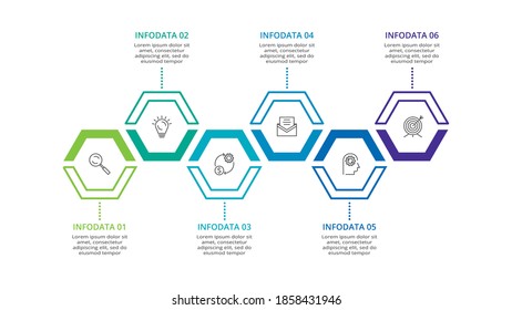 Timeline with 6 elements, infographic template for web, business, presentations, vector illustration.