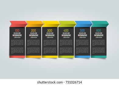 Timeline, 6  steps infographics chart, template, infographic scheme. Vector.