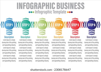 Timeline 6 Steps, six 6 option shape table chart elements with steps,road map,options,milestone,timeline,processes or workflow.Business data visualization.Creative step infographic template 