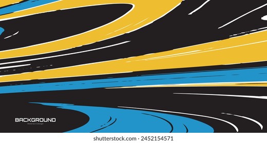 timeline abstract design background, cartoon lines, blue yellow dimensional lines, illustration vector