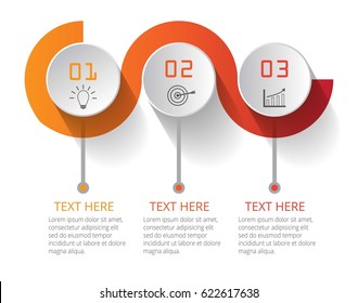 Timeline Abstract three steps Infographic design template and marketing icons. Vector illustration can be used for workflow layout, diagram, number options, web design.