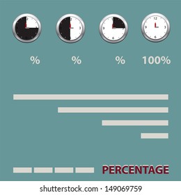 Timeline alarm clock percentage,vector background