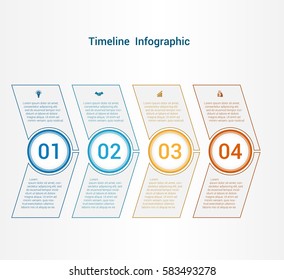 Timeline or area chart, diagram data Elements For Template infographics 4 position. Business strategy.