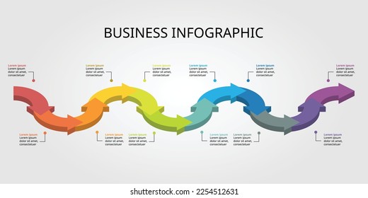 timeline arrow chart template for infographic for presentation for 12 element