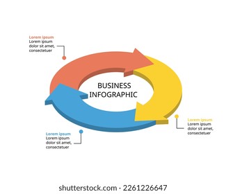 timeline arrow circle chart template for infographic for presentation for 3 element