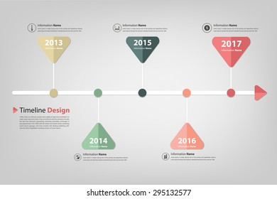 Timeline arrow dot represented by vector eps10