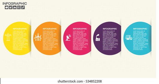 Timeline Arrow Infographics template options. Isolated design elements. Vector illustration.