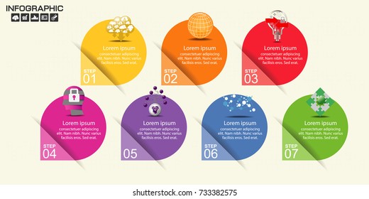 Timeline Arrow Infographics template options. Isolated design elements. Vector illustration.