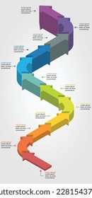 plantilla de gráfico de pasos de escala de flecha de línea de tiempo para infografía para presentación de 12 elementos