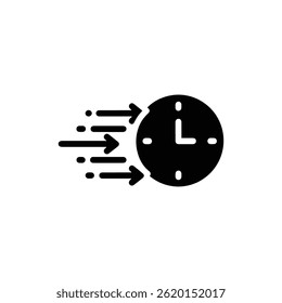 Timeline Arrow Moving Through Clock Icon Representing Time Progression and Planning