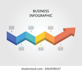 timeline arrow step chart template for infographic for presentation for 6 element