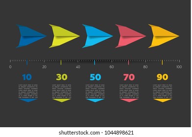 Timeline arrow template. Horizontal line. Vector infographic illustration.