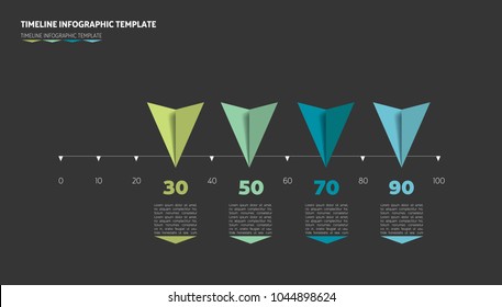 Timeline arrow template. Horizontal line. Vector infographic illustration.