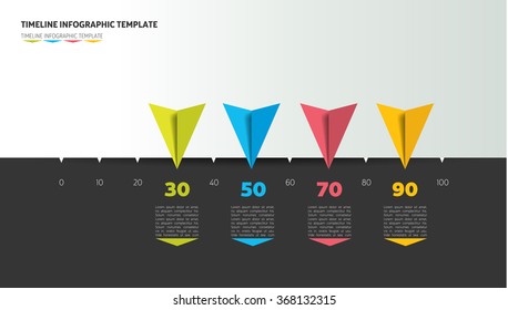 Timeline arrow template. Horizontal line. Vector infographic illustration.