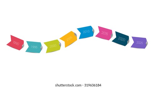 Timeline Arrows. Color  next step concept. Vector.