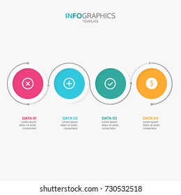 Timeline arrows line design infographics.Abstract elements of graph, diagram with 4 steps, options, parts or processes.Vector illustration