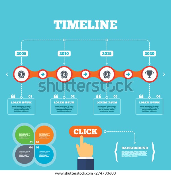 Timeline Arrows Quotes First Second Third Stock Vector Royalty Free