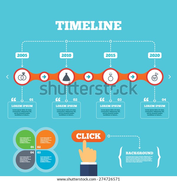Timeline Arrows Quotes Wedding Dress Icon Stock Vector Royalty