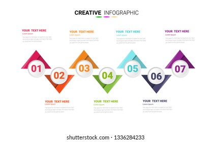 Timeline business for 7 day, 7 options, Timeline infographics design vector and Presentation business can be used for Business concept with 7steps or processes.