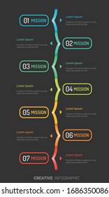 Timeline business for 7 day, 7 options, Timeline infographics design vector and Presentation business can be used for Business concept with 7steps or processes. 