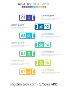 Timeline business for 7 day, 7 options, Timeline infographics design vector and Presentation business can be used for Business concept with 7steps or processes. 