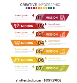 Timeline business for 7 day, 7 options, Timeline infographics design vector and Presentation business can be used for Business concept with 7steps or processes. 