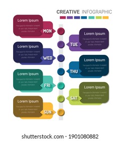 Timeline business for 7 day, Presentation business can be used for Business concept with 7 options, steps or processes. 