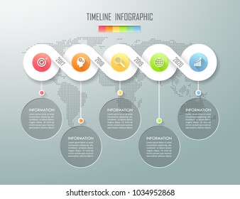 Timeline business concept infographic template, can be used for workflow layout, diagram, number options, timeline or milestones project.