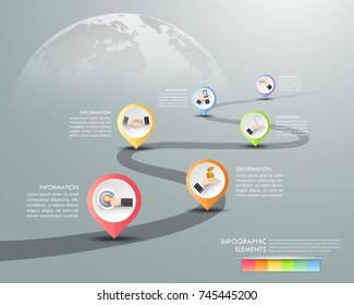 Modelo de infográfico conceito de negócios de linha do tempo, pode ser usado para layout de fluxo de trabalho, diagrama, opções de número, linha do tempo ou projeto marcos.