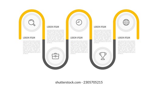 Timeline business infographic 5 steps to success. Vector illustration.