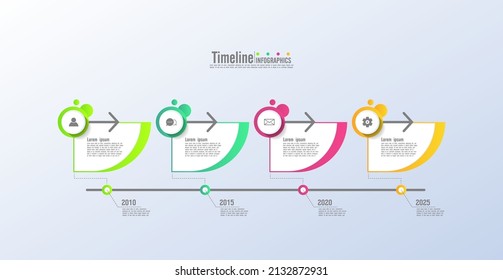 Timeline business infographic elements abstract background  with 4 step