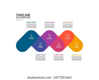 Timeline business infographic, presentation business infographic timeline with 6 steps.
