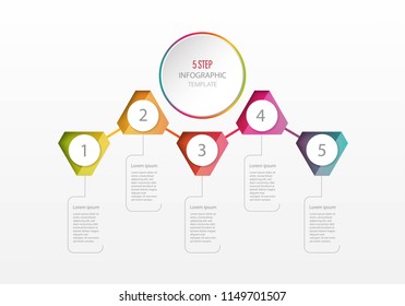 

Timeline business infographic template with 5 options or step,can be used for workflow layout on a white background,Vector illustration design,eps10.