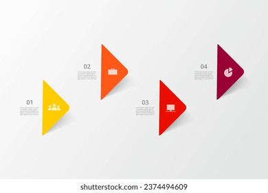 Timeline, business presentation or infographic with 4 options.