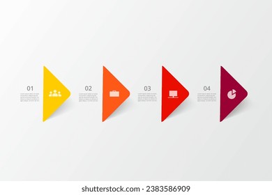 Timeline, Business-Präsentation oder Infografik mit 4 Optionen.