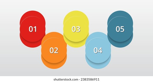 Timeline, business presentation or infographic with 5 options.
