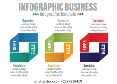 Timeline business for Six 6 options, Timeline infographics design vector and Presentation business can be used for Business concept with Six 6 steps or processes