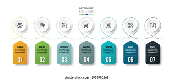 Timeline chart business infographic template.
