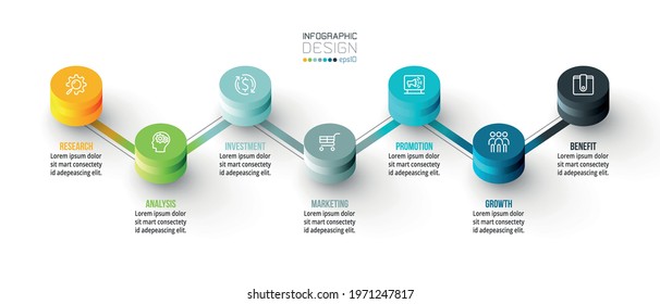 Timeline chart business infographic template.