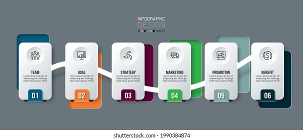 Timeline chart business infographic template.