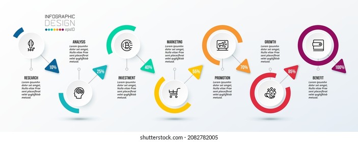Timeline chart business infographic template.