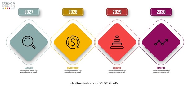 Timeline chart business infographic template.