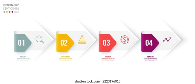 Plantilla de infografía de negocio del gráfico de línea de tiempo.