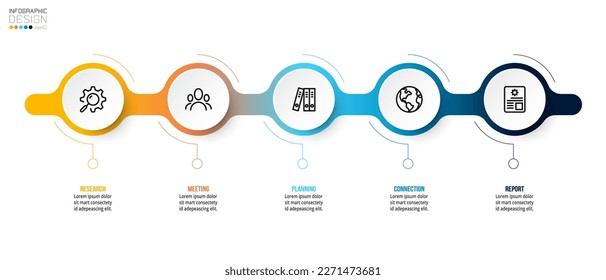 Timeline chart business infographic template.