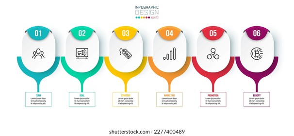 Plantilla de infografía de negocio del gráfico de línea de tiempo.
